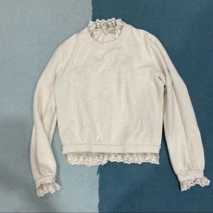 Lace Trim Pullover Top